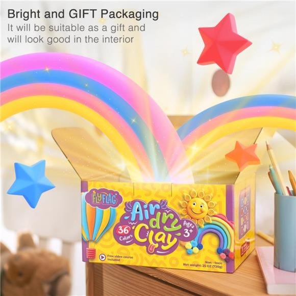 Air Dry Clay 36 Colors,Soft &Ultra Light,Modeling Clay for Kids with Accessories - Picture 5 of 7